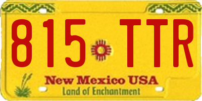 NM license plate 815TTR