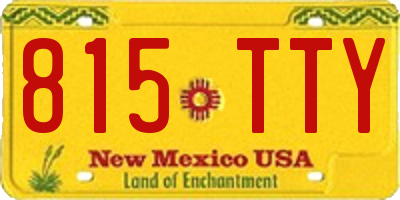 NM license plate 815TTY