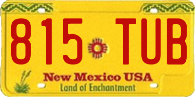 NM license plate 815TUB