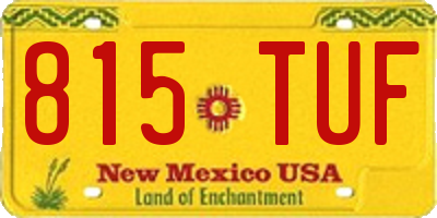 NM license plate 815TUF