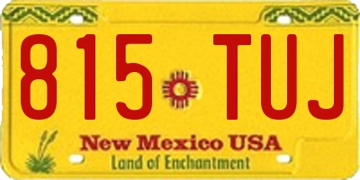 NM license plate 815TUJ