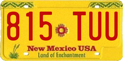 NM license plate 815TUU