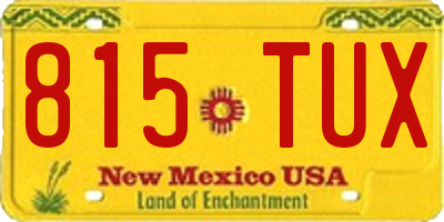 NM license plate 815TUX