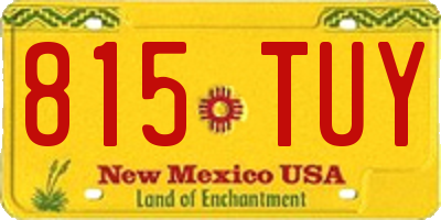 NM license plate 815TUY