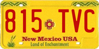 NM license plate 815TVC