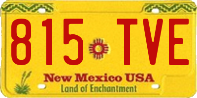 NM license plate 815TVE