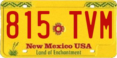 NM license plate 815TVM