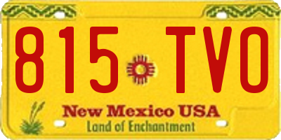 NM license plate 815TVO