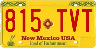 NM license plate 815TVT