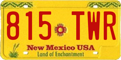 NM license plate 815TWR