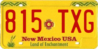 NM license plate 815TXG