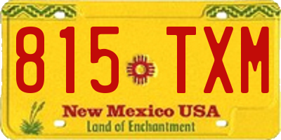 NM license plate 815TXM