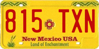 NM license plate 815TXN