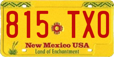 NM license plate 815TXO