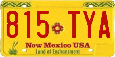 NM license plate 815TYA
