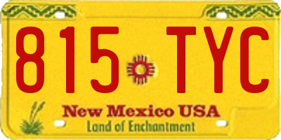 NM license plate 815TYC
