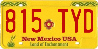 NM license plate 815TYD