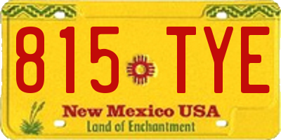 NM license plate 815TYE