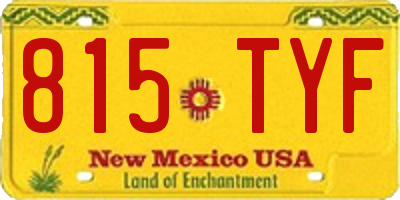 NM license plate 815TYF