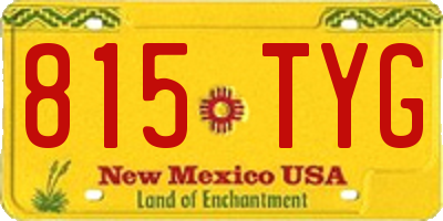 NM license plate 815TYG