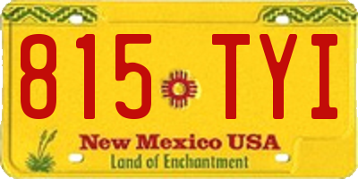NM license plate 815TYI