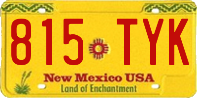 NM license plate 815TYK