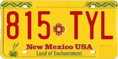 NM license plate 815TYL