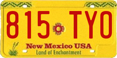NM license plate 815TYO
