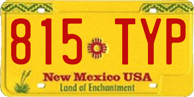 NM license plate 815TYP