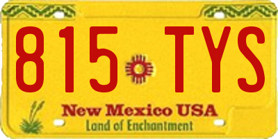 NM license plate 815TYS
