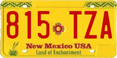 NM license plate 815TZA