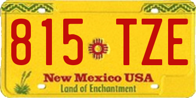 NM license plate 815TZE