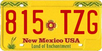 NM license plate 815TZG