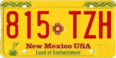 NM license plate 815TZH