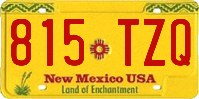 NM license plate 815TZQ