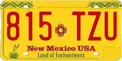 NM license plate 815TZU