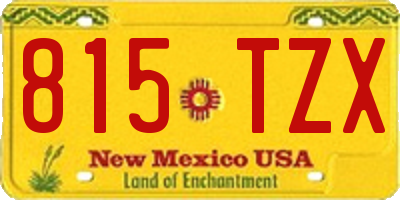 NM license plate 815TZX