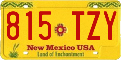 NM license plate 815TZY
