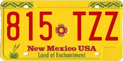 NM license plate 815TZZ