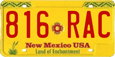 NM license plate 816RAC