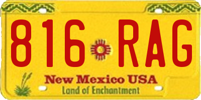 NM license plate 816RAG