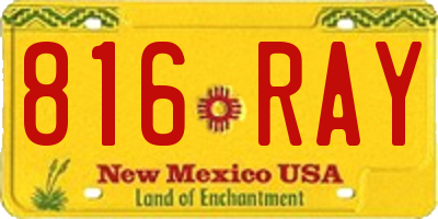NM license plate 816RAY