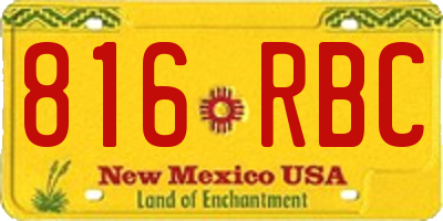 NM license plate 816RBC