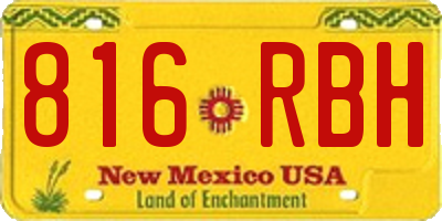 NM license plate 816RBH