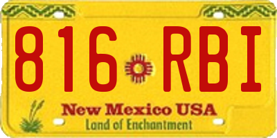 NM license plate 816RBI