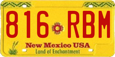 NM license plate 816RBM