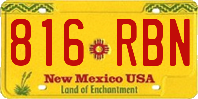 NM license plate 816RBN
