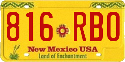 NM license plate 816RBO