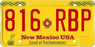 NM license plate 816RBP