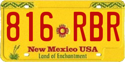NM license plate 816RBR